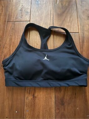 Jordan Black Racerback Sports Bra with White Jumpman